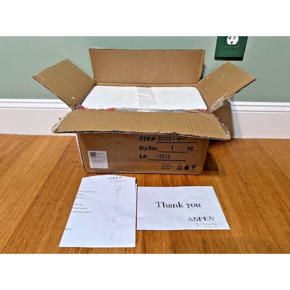 Aspen Creative 61172-01-1, 1 Light Mini Pendant with Opal Glass Shade - Picture 3 of 3